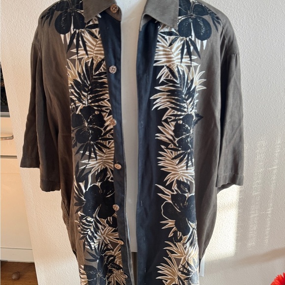 Shirt Brown and Black Floral Button-Up Shirt - Picture 1 of 10